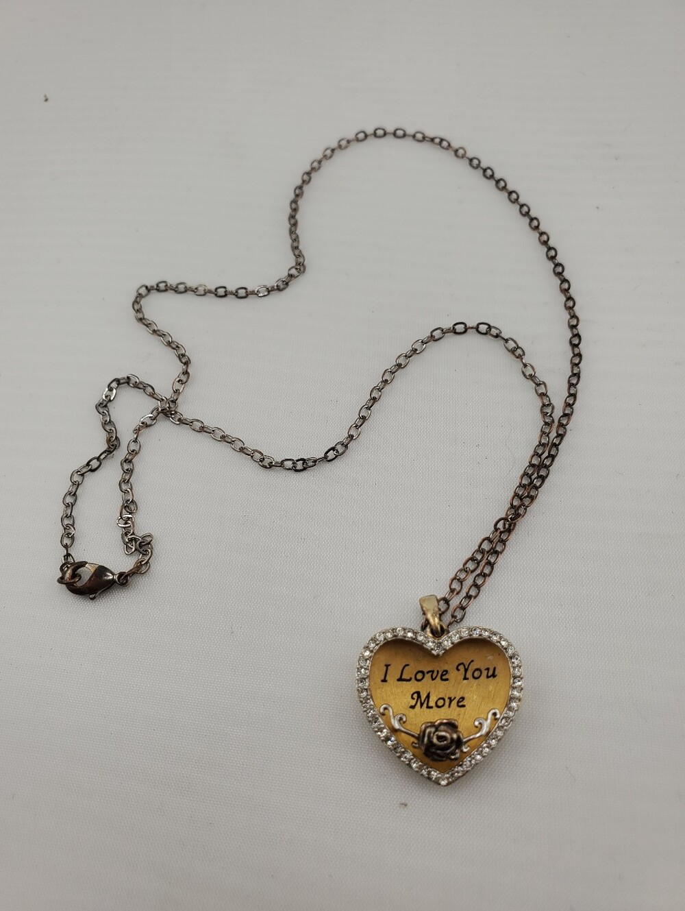 Sterling Heart Necklace Love You More
